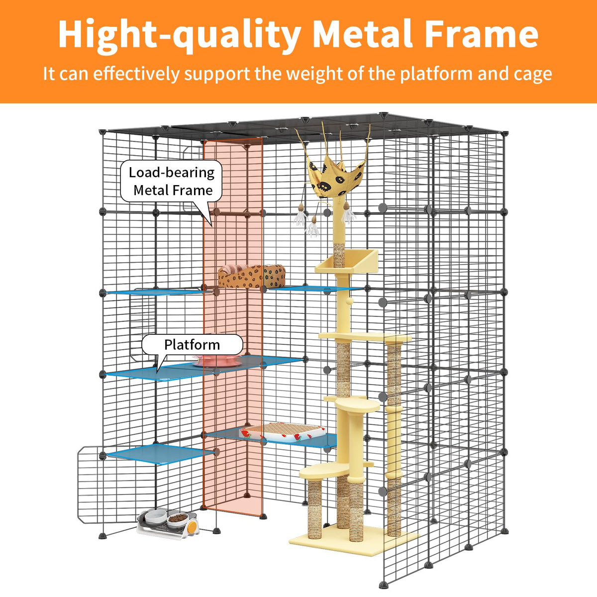 Oneluck Animal Cage in 55.1"L x 41.3"W x 69.1"H