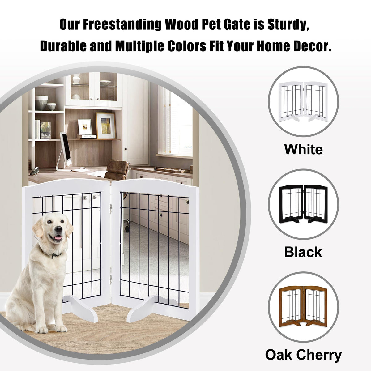 LZRS Temporary Gate in 30"Height-2 Panel, White