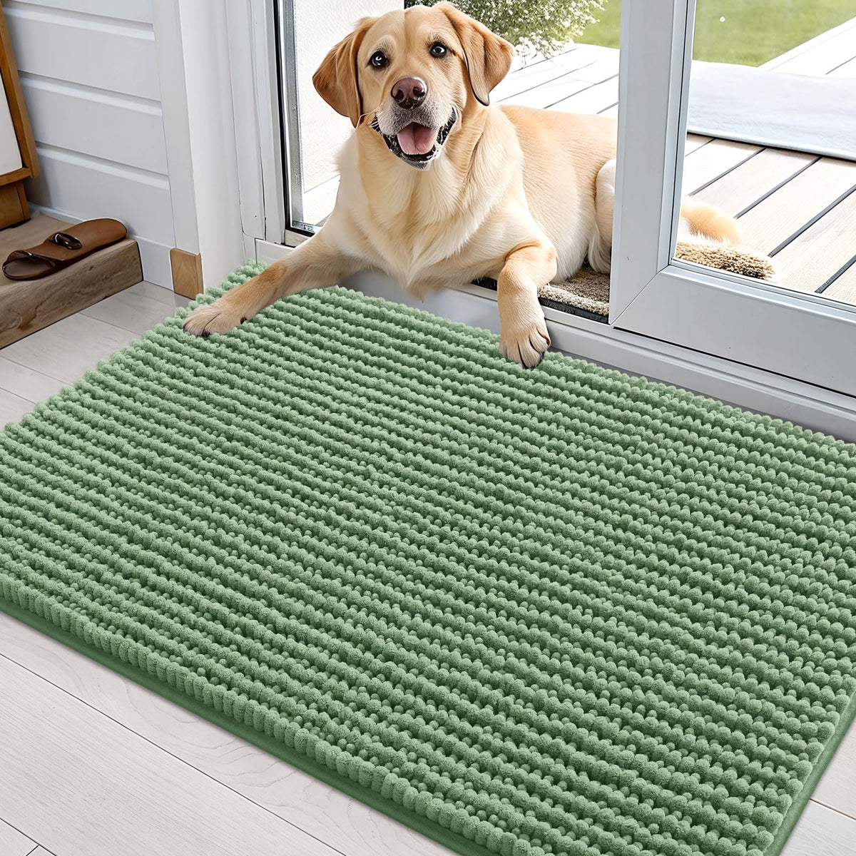 OLANLY Pet Bed Mat in 36" X 24", Olive Green