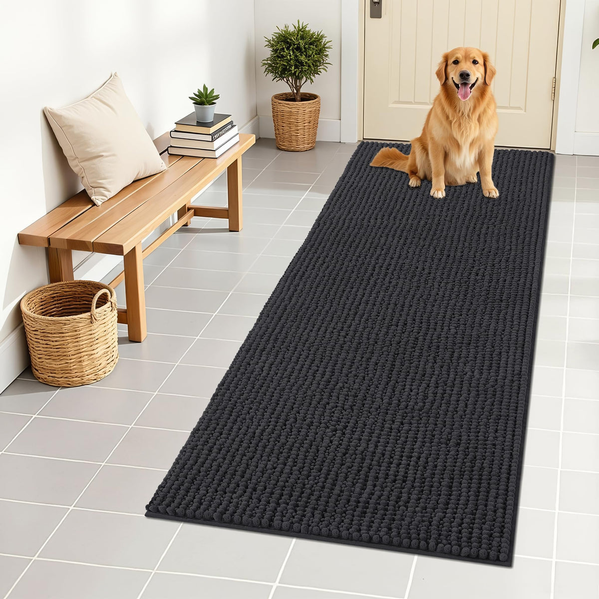 OLANLY Pet Bed Mat in 59" X 24", Dark Grey