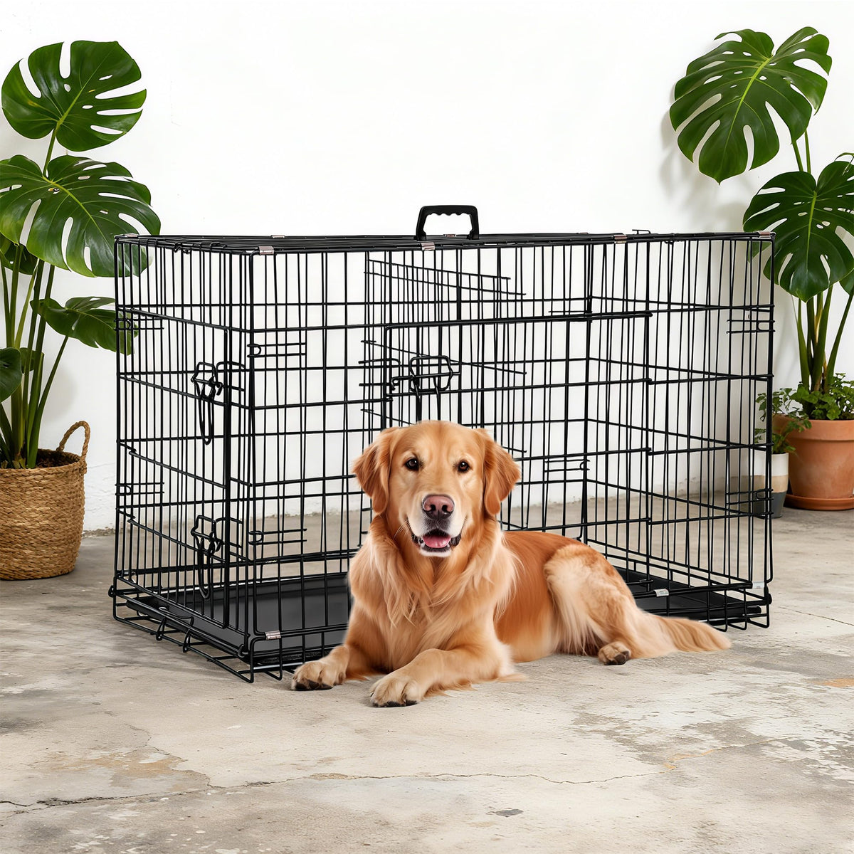 FDW Animal Cage in 36.0"L x 22.0"W x 24.0"H, Dark Black