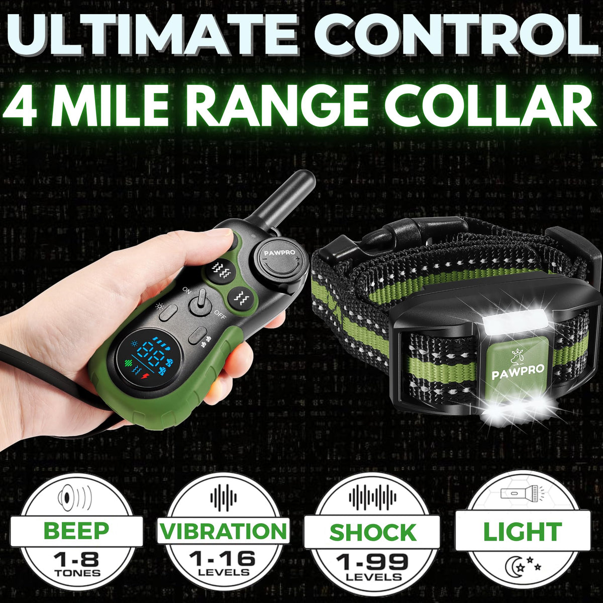 PAWPRO Animal Collar in 1 Collar - Green, Orange