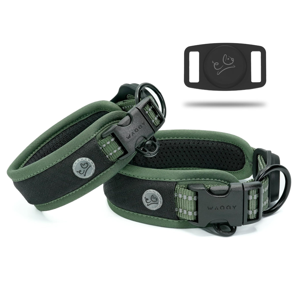 WaggyLife Animal Collar in XS (11.8"-13.8"), Green