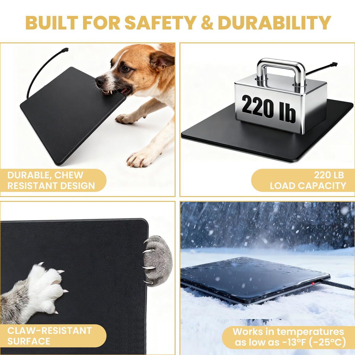 PetTemp Pet Bed Mat in M: 16" x 13", Black