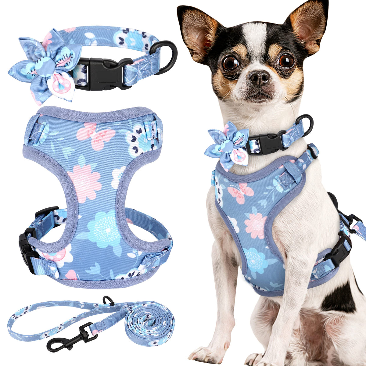 Beirui Animal Harness in XXS:Fit 2-6 lbs, Purple
