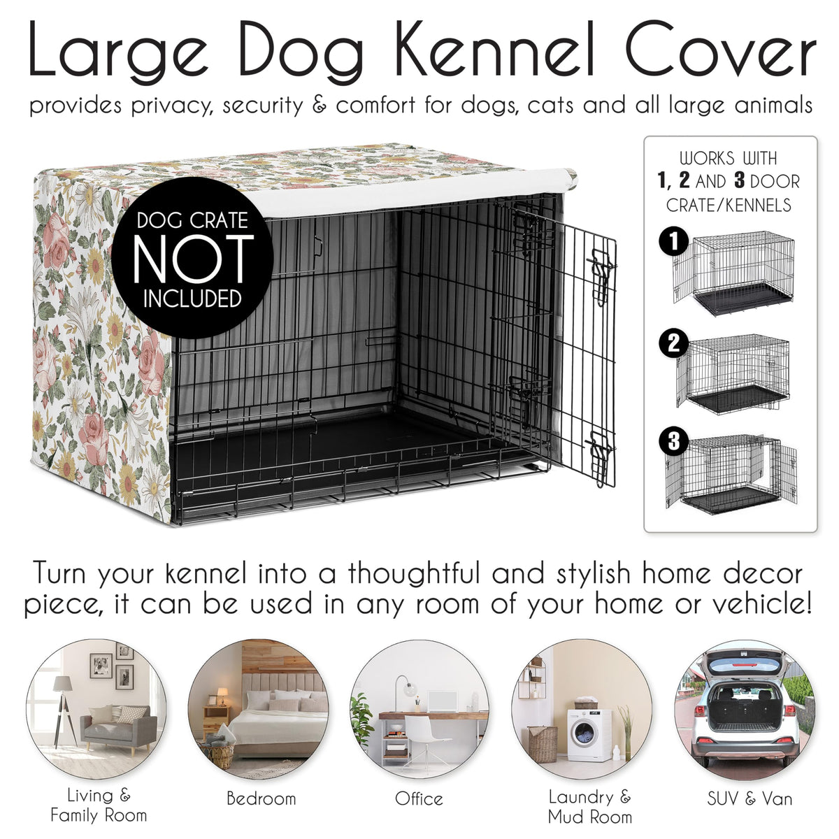 Sweet Jojo Designs Animal Cage in 42.0"L x 30.0"W x 28.5"H, Vintage Floral Pink and Green