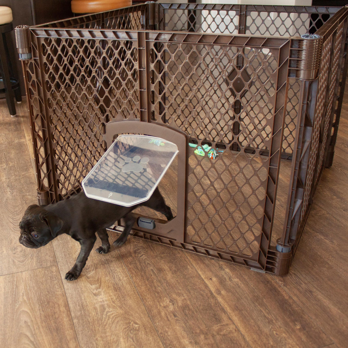 MYPET Pet Playpen in 4-Panel, Brown