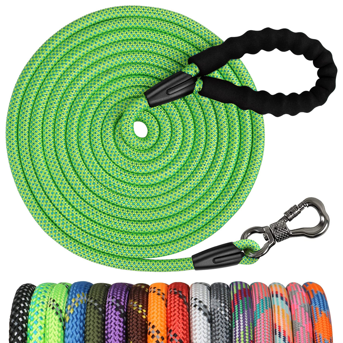 NTR Leash in 15ft*3/8", Green/Blue