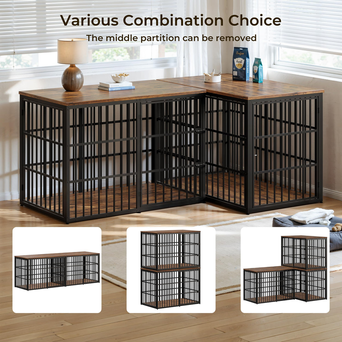 Lyromix Animal Cage in 53.9"L x 31.9"W x 37.2"H, Brown