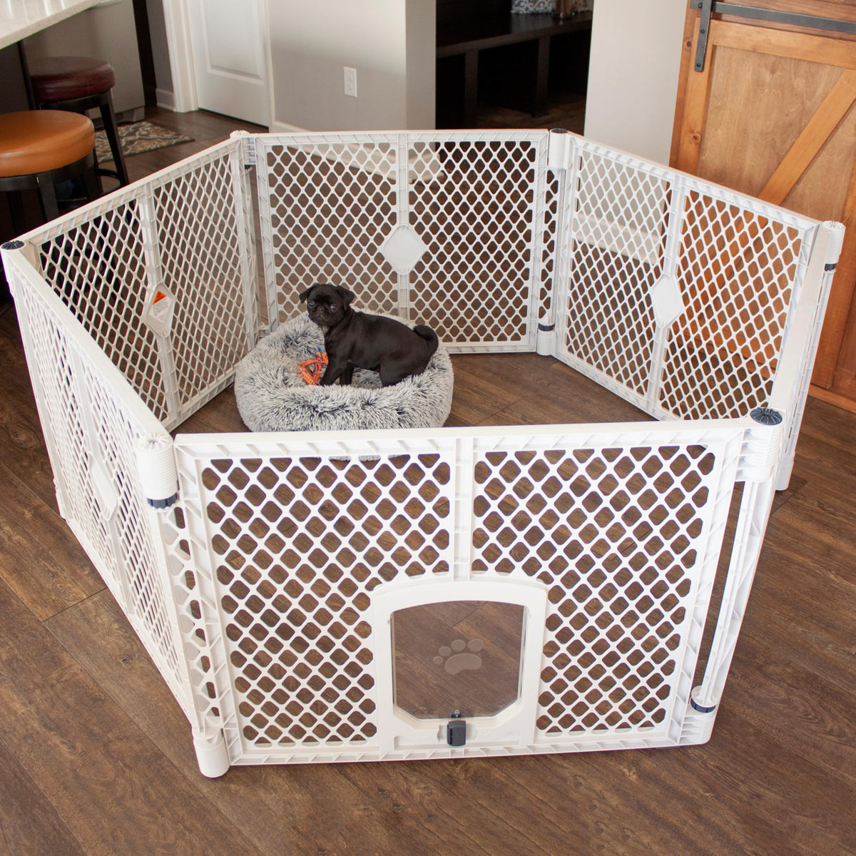 MYPET Pet Playpen in 6-Panel, Light Gray