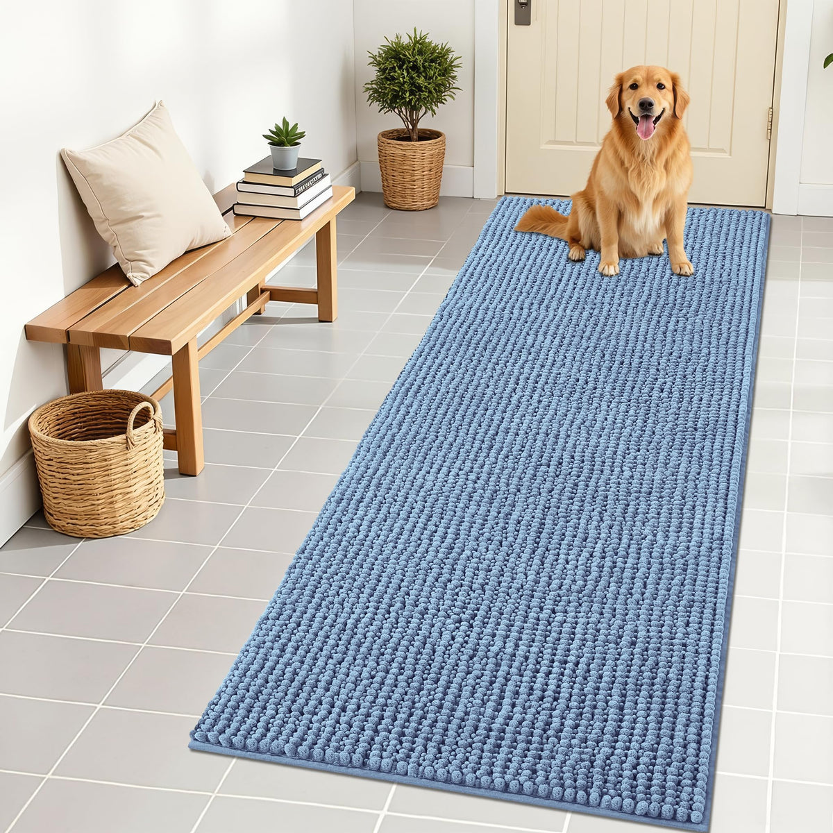 OLANLY Pet Bed Mat in 70" X 24", Airy Blue