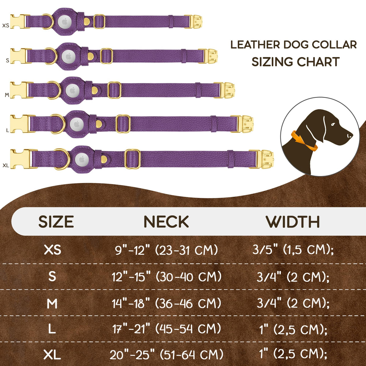 BUDKAS Animal Collar in XS, 9"-12" Neck Fit, Purple