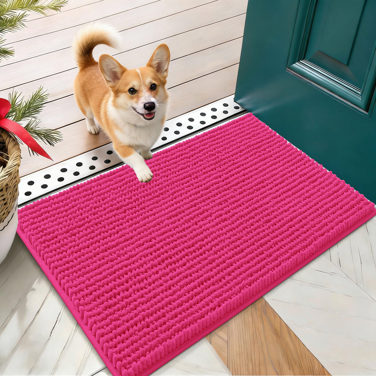 OLANLY Pet Bed Mat in 24" X 16", Hot Pink