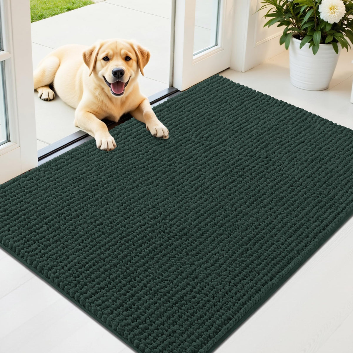 OLANLY Pet Bed Mat in 44" X 32", Blackish Green