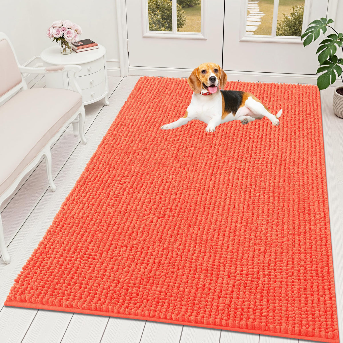 OLANLY Pet Bed Mat in 70" X 46", Coral