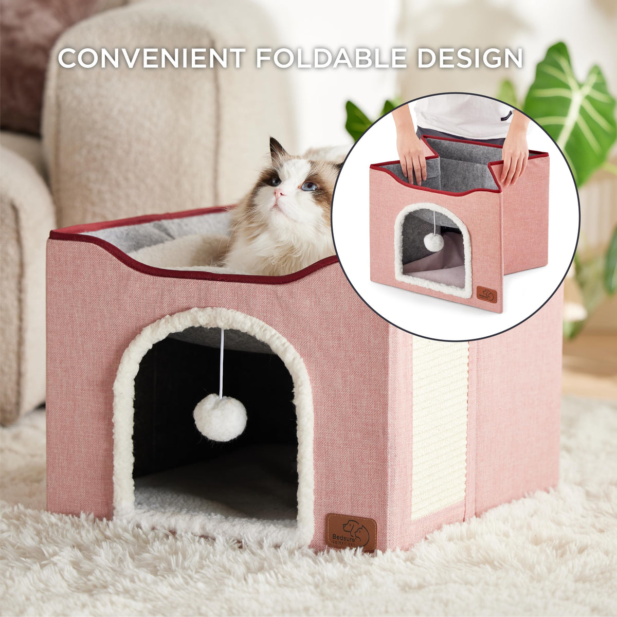 Bedsure Pet Activity Structure in Single, Pink