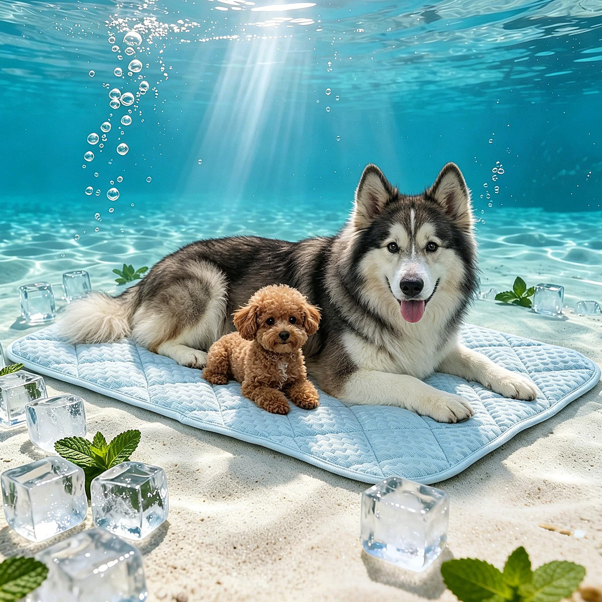 Petvolve Pet Bed Mat in XX-Large - 51 x 37.5 Inch, Sky Blue
