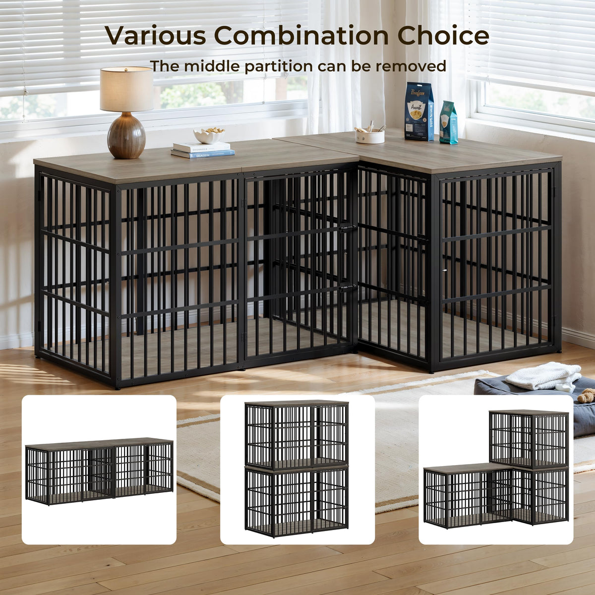 Lyromix Animal Cage in 53.9"L x 31.9"W x 37.2"H, Ancient gray