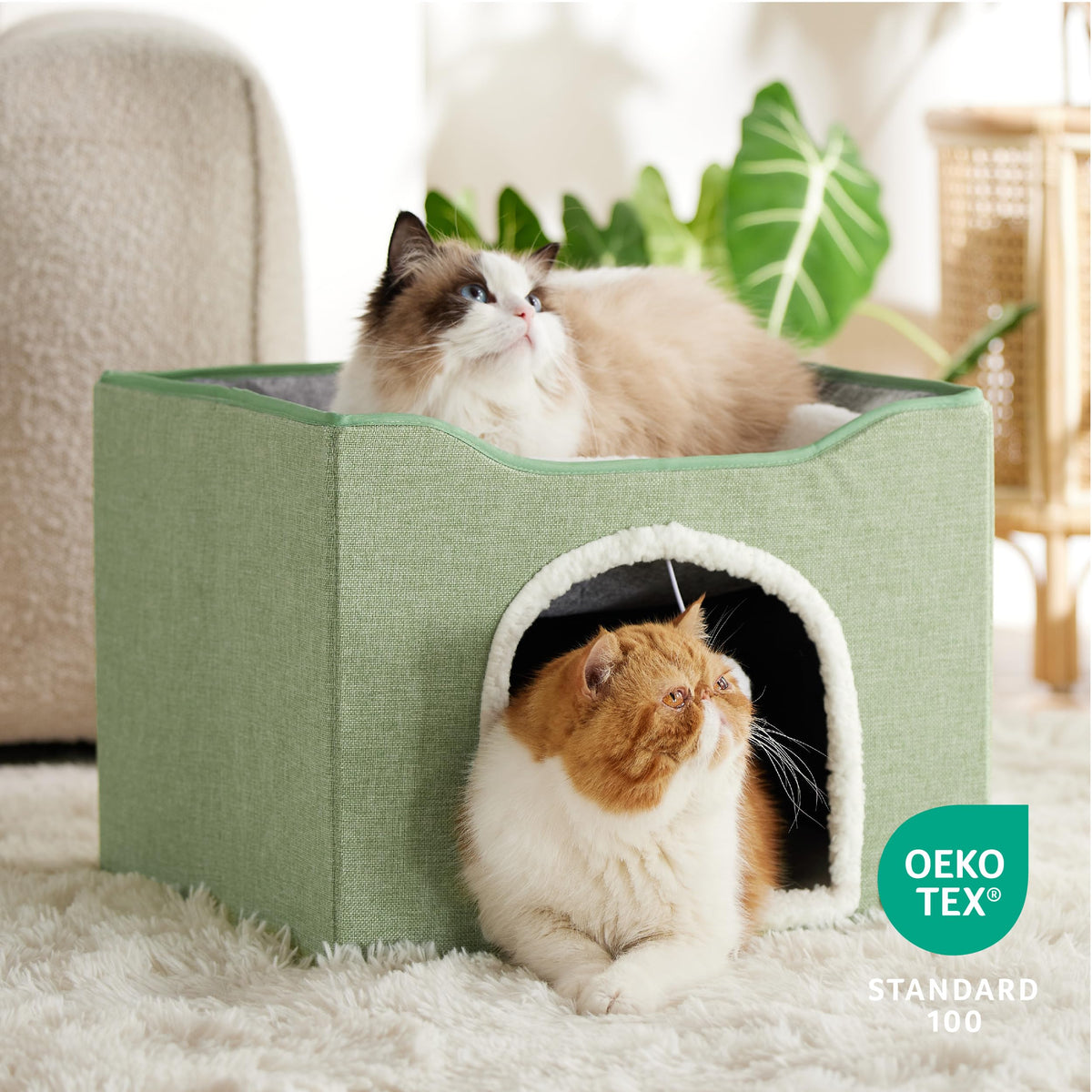 Bedsure Pet Activity Structure in Double, Green