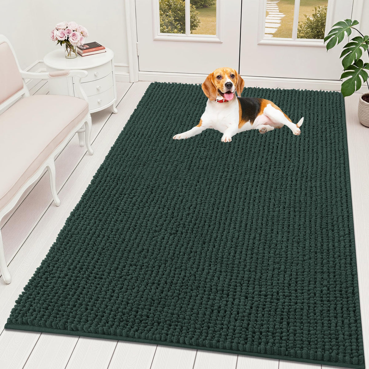 OLANLY Pet Bed Mat in 70" X 46", Blackish Green