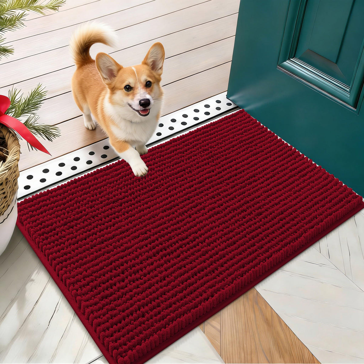 OLANLY Pet Bed Mat in 24" X 16", Red