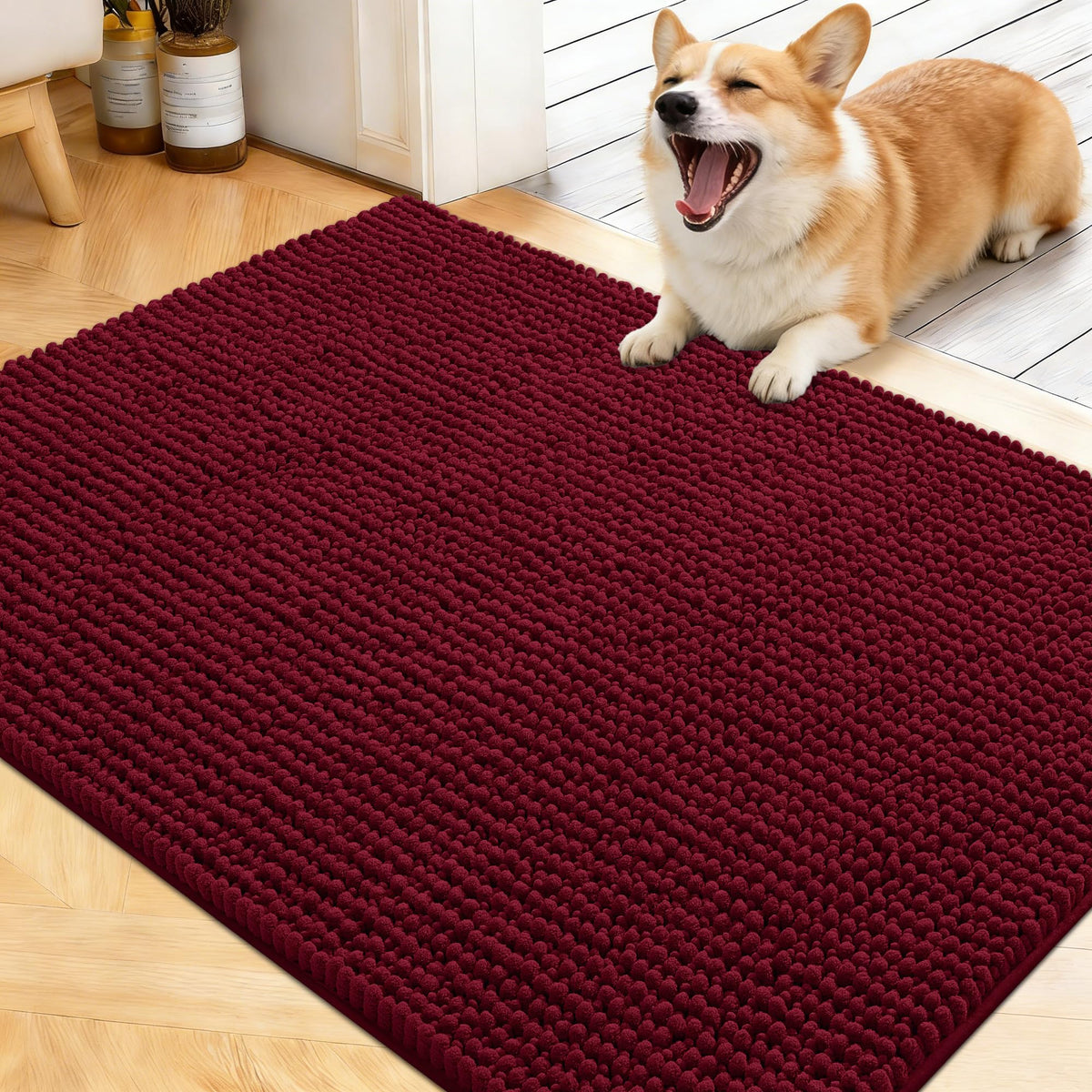 OLANLY Pet Bed Mat in 40" X 32", Burgundy