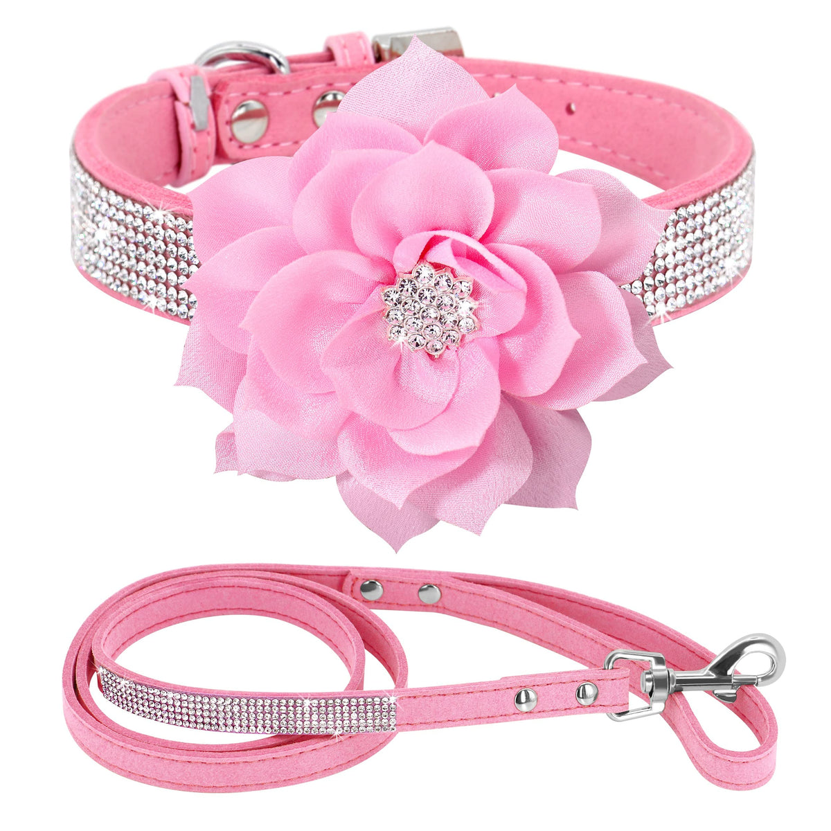 PET ARTIST Animal Collar in XS:Neck 7.5-10"(3-7 lbs), Pink Set