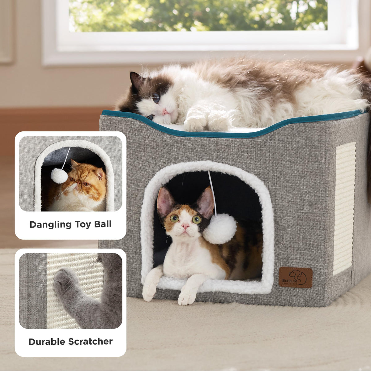 Bedsure Pet Activity Structure in Double, Blue