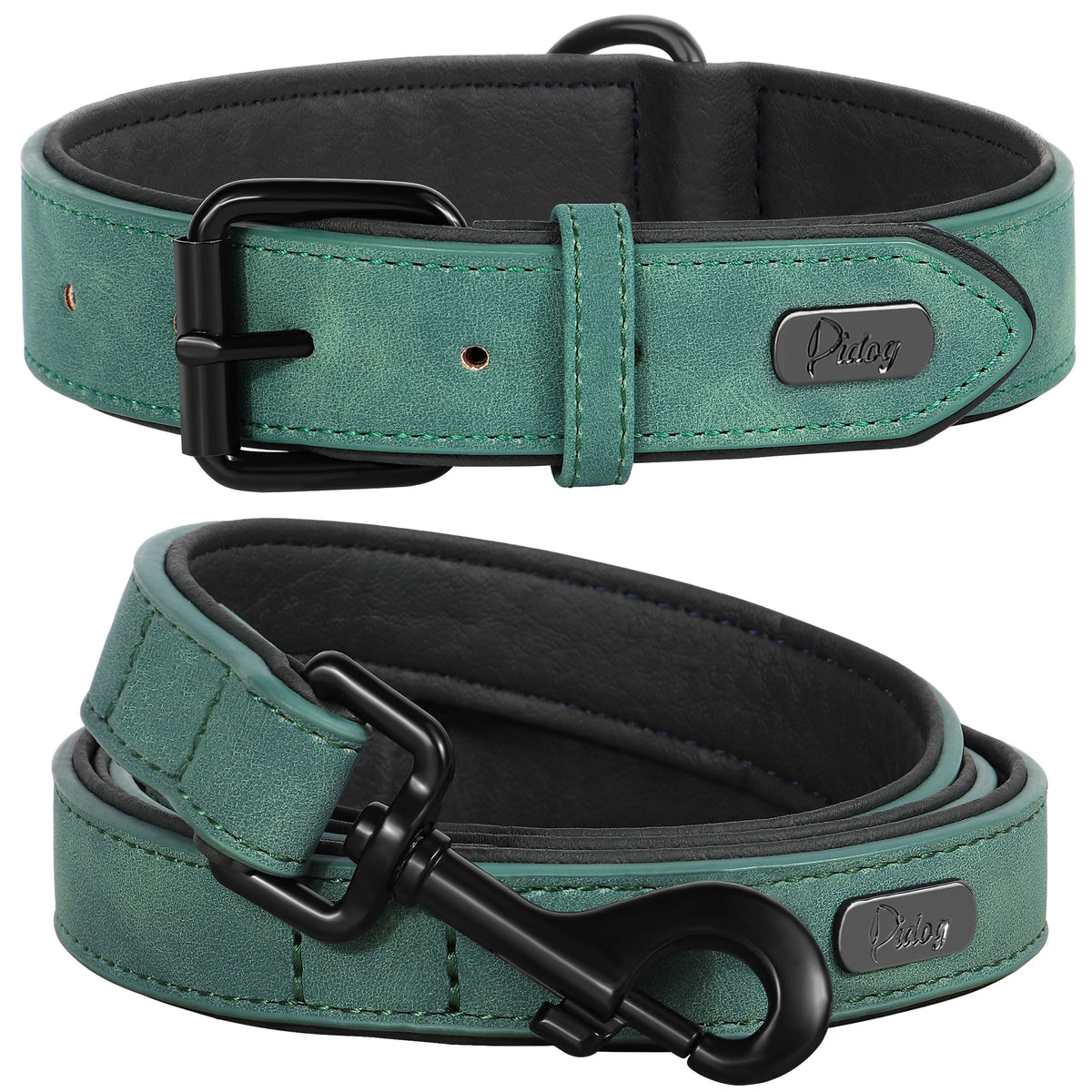 Didog Animal Collar in L: Fit Neck 14-18"(22-44 lbs), Green Set