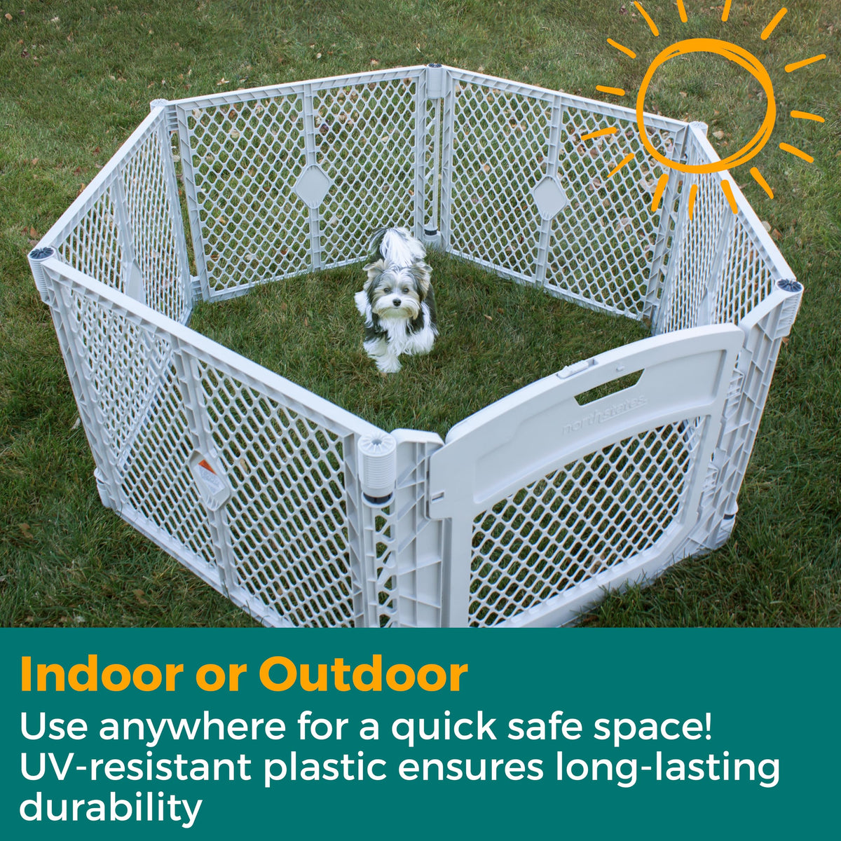 MYPET Pet Playpen in 6-Panel, Light Gray