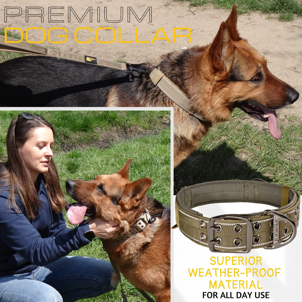 ADITYNA Animal Collar in Extra-Large: Fit 24-30" Neck, Ranger Green