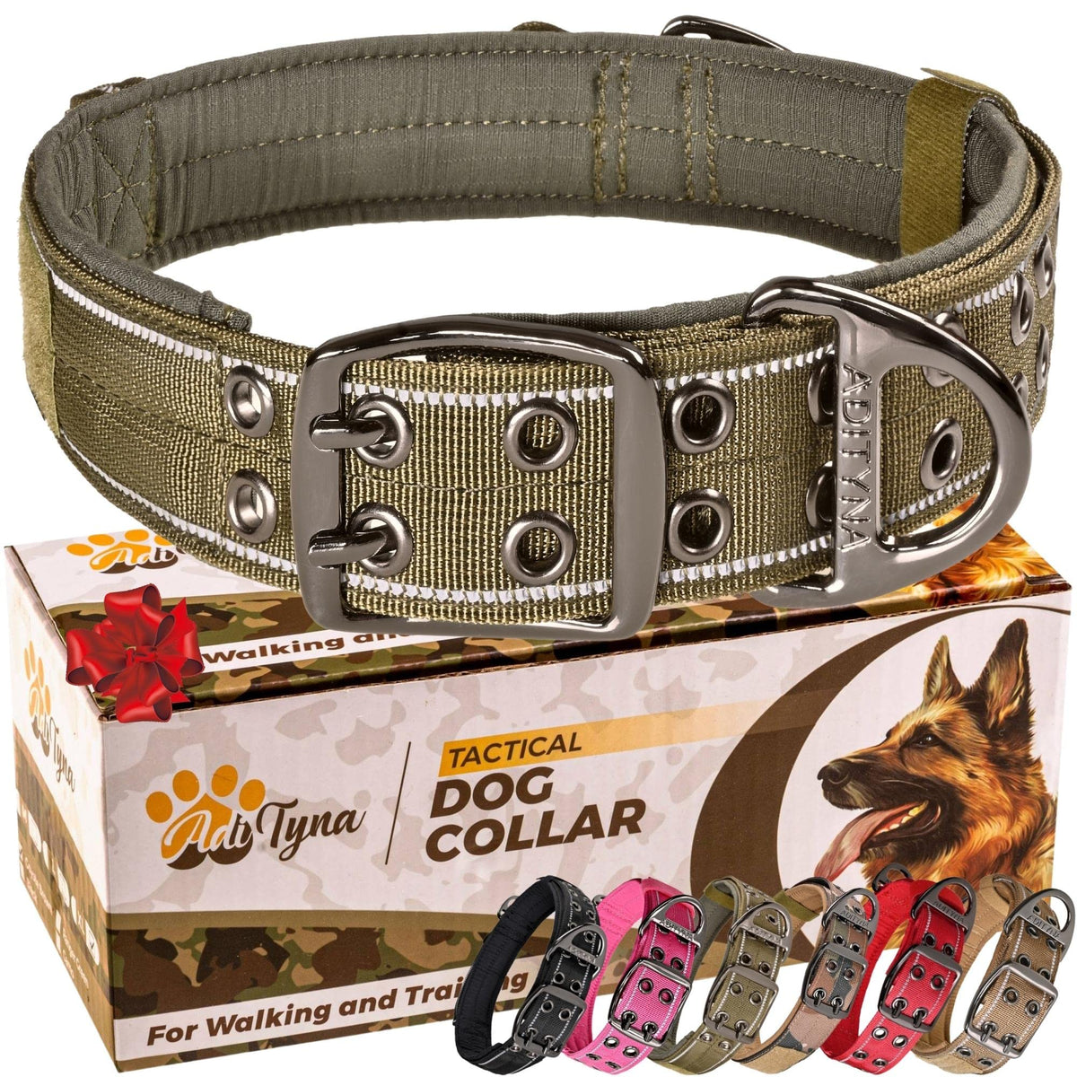 ADITYNA Animal Collar in Large: Fit 18-23" Neck, Ranger Green