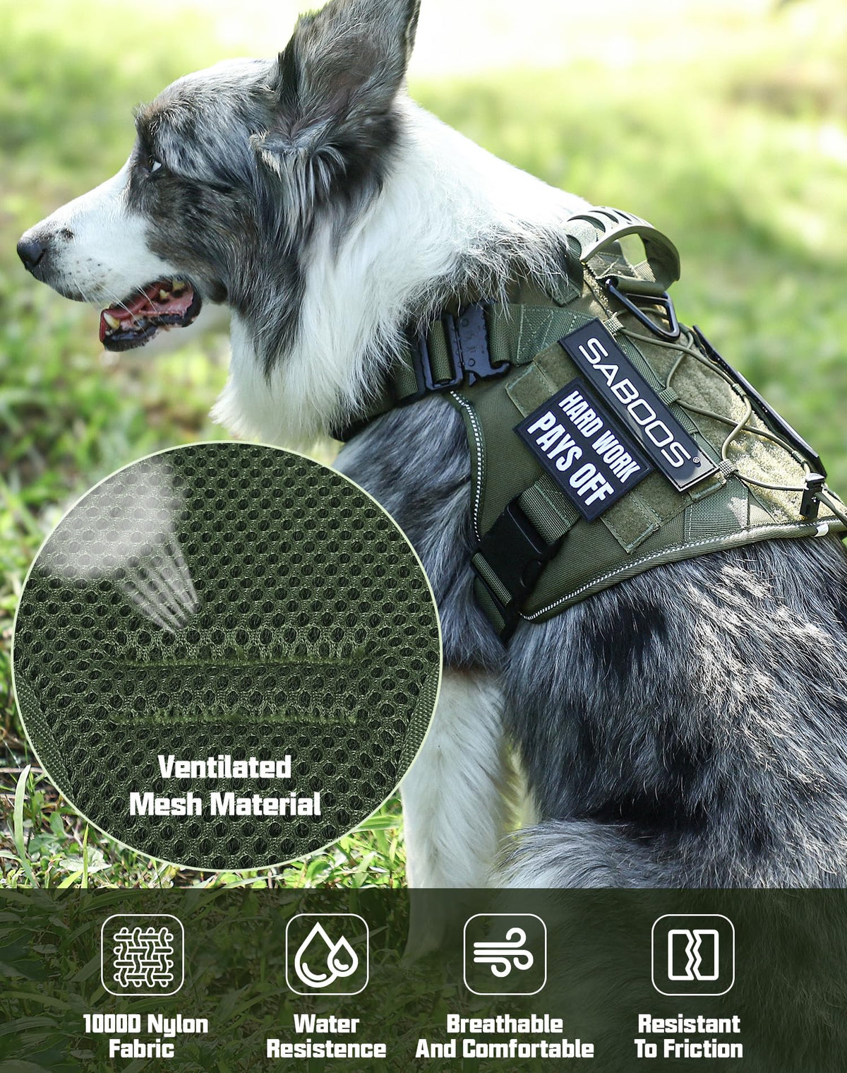 Saboos Animal Harness in S, Black
