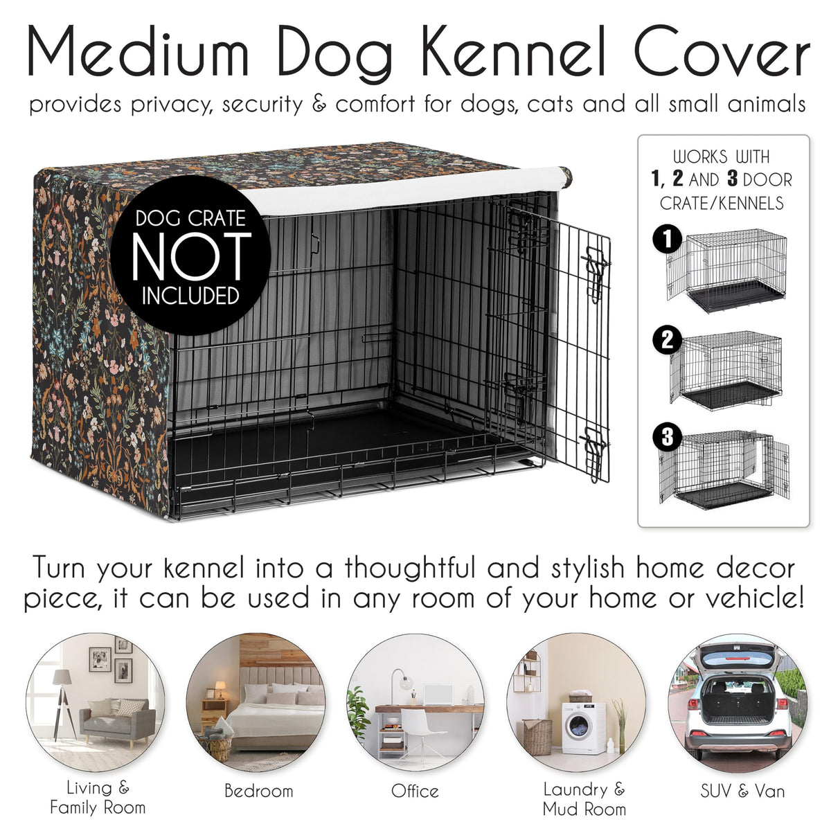 Sweet Jojo Designs Animal Cage in 36in. x 24in. x 23.5in., Wild Flower Black