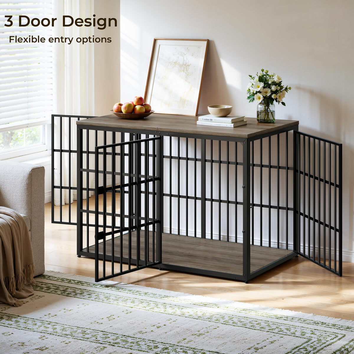 Lyromix Animal Cage in 53.9"L x 31.9"W x 37.2"H, Ancient gray