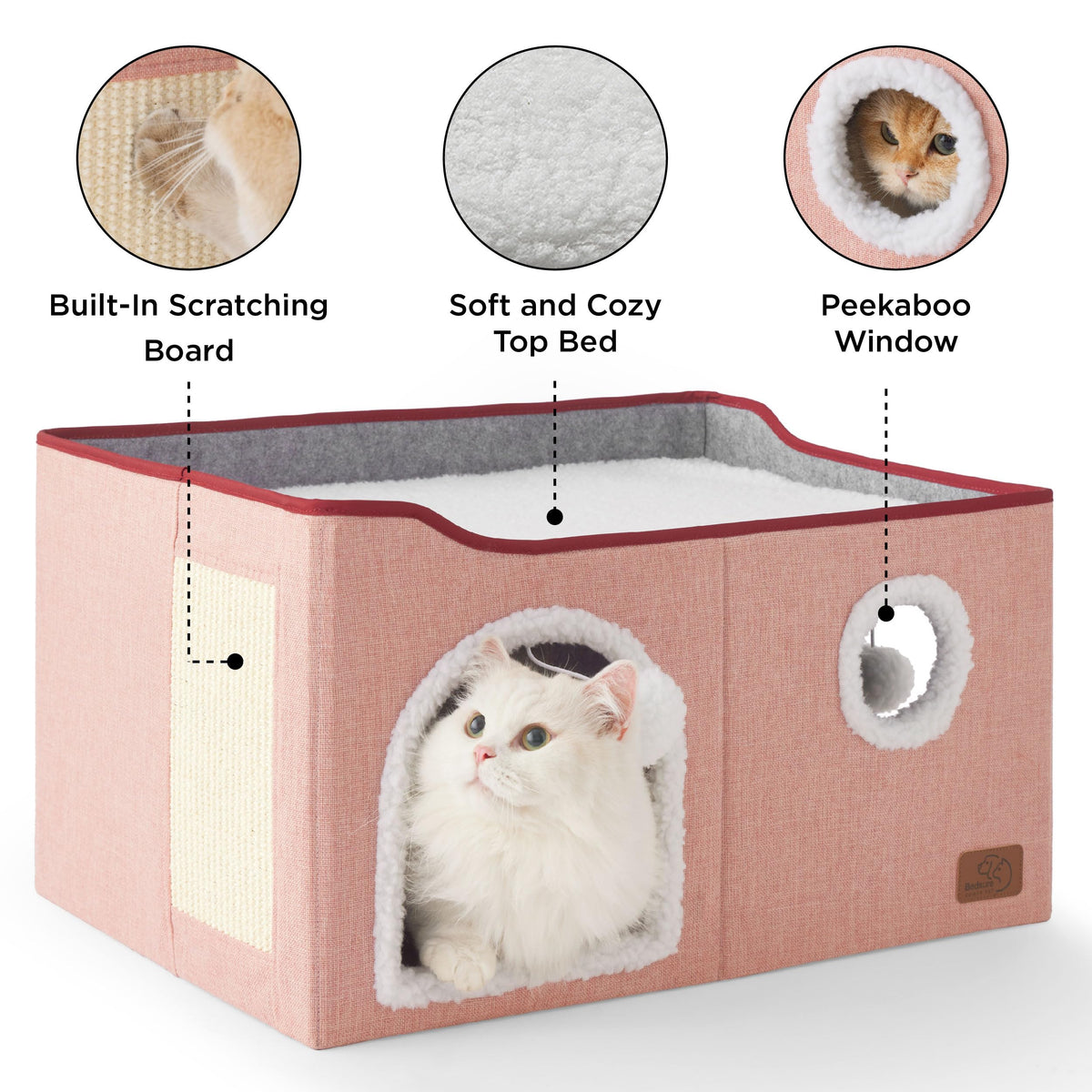 Bedsure Pet Activity Structure in Widen, Pink