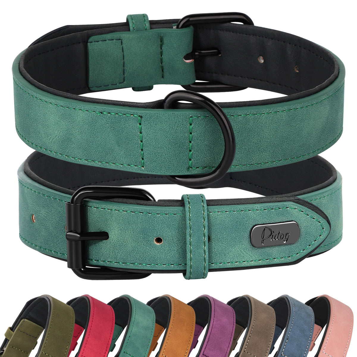 Didog Animal Collar in M: Fit Neck 11-14"(10-20 lbs), Green
