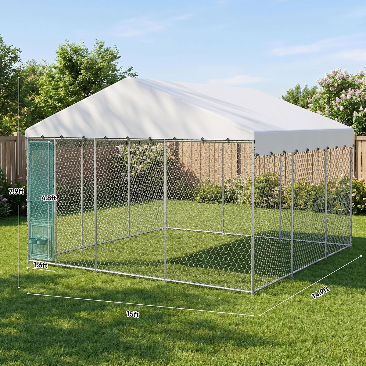 DWVO Animal Cage in 14.7 x 14.7 FT, Silver