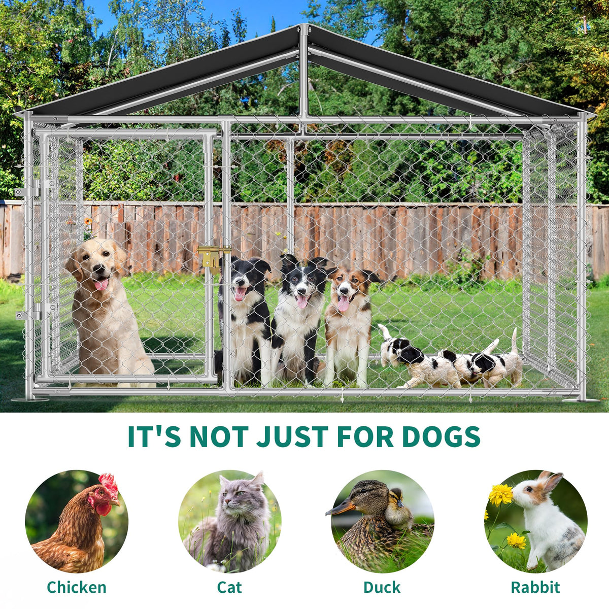 DWVO Animal Cage in 7.5' x 7.5', Silver