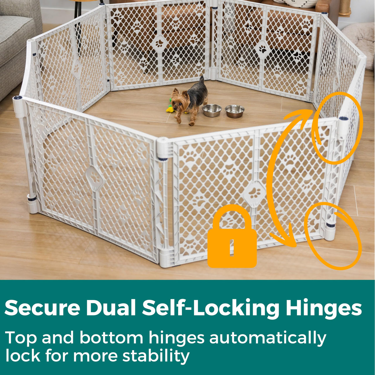 MYPET Pet Playpen in 2-Panel Extension, Light Gray
