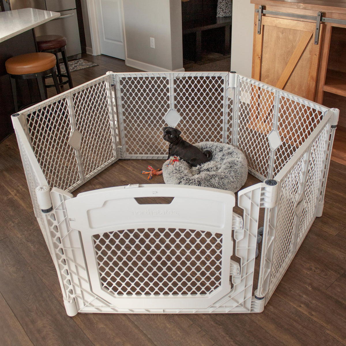 MYPET Pet Playpen in 6-Panel, Light Gray