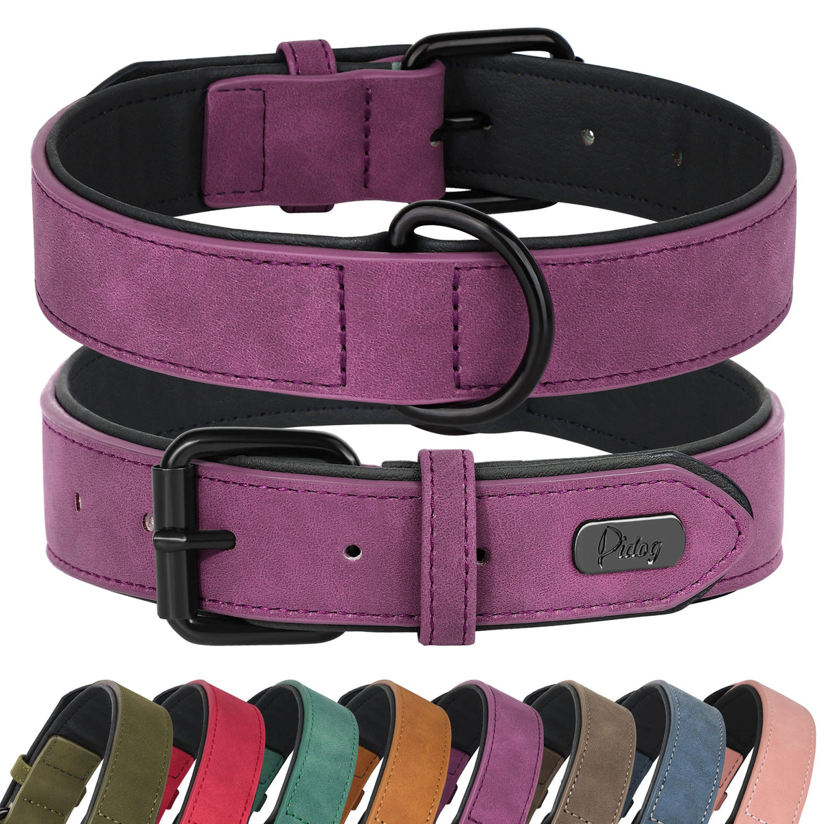 Didog Animal Collar in M: Fit Neck 11-14"(10-20 lbs), Purple