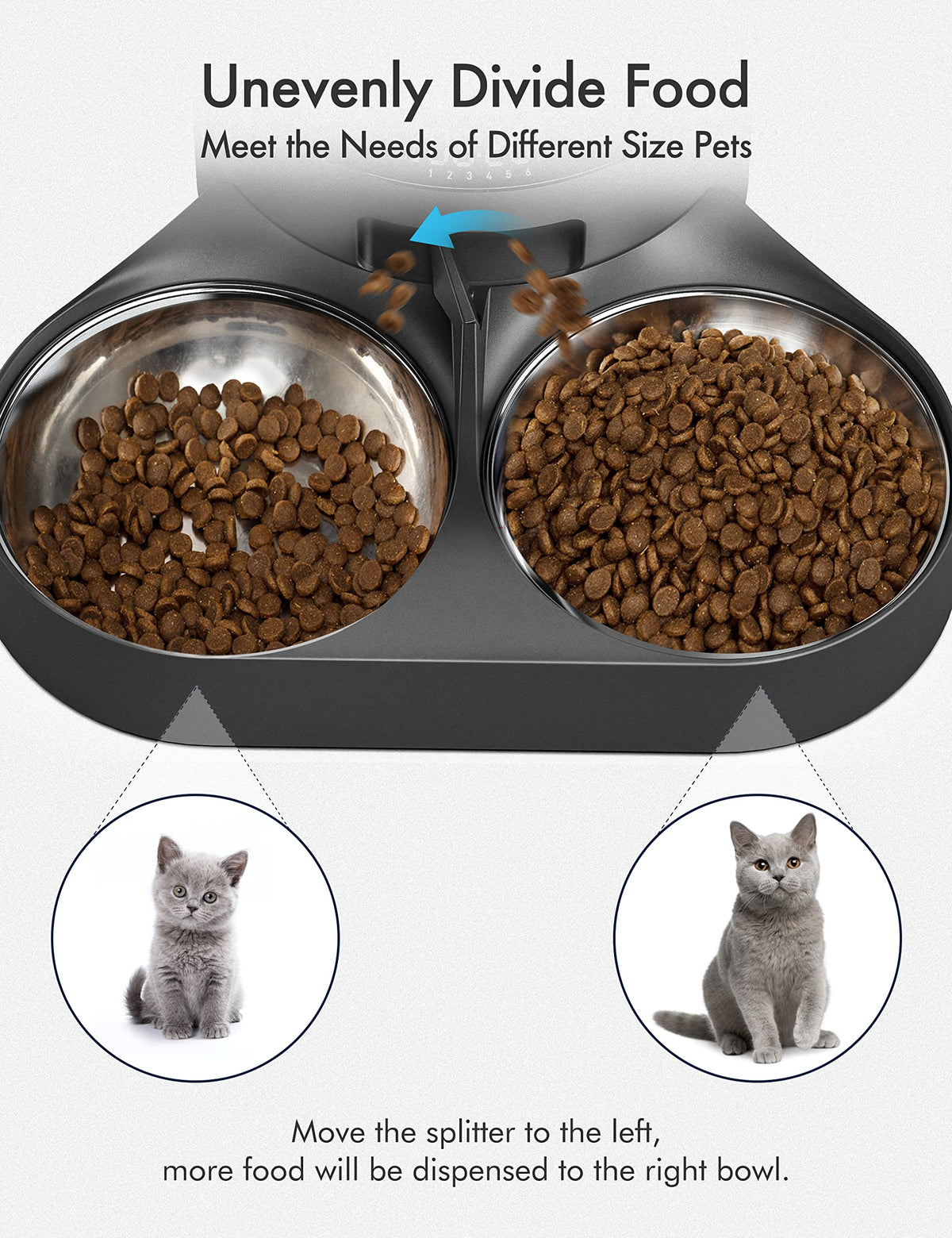 PETLIBRO Pet Feeder in Dual Tray, Black