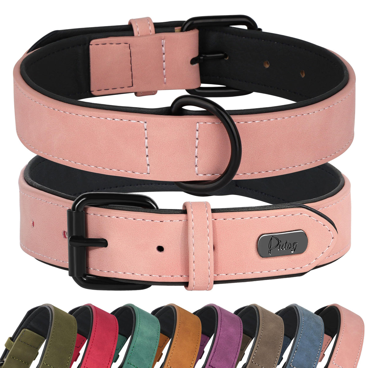 Didog Animal Collar in M: Fit Neck 11-14"(10-20 lbs), Pink