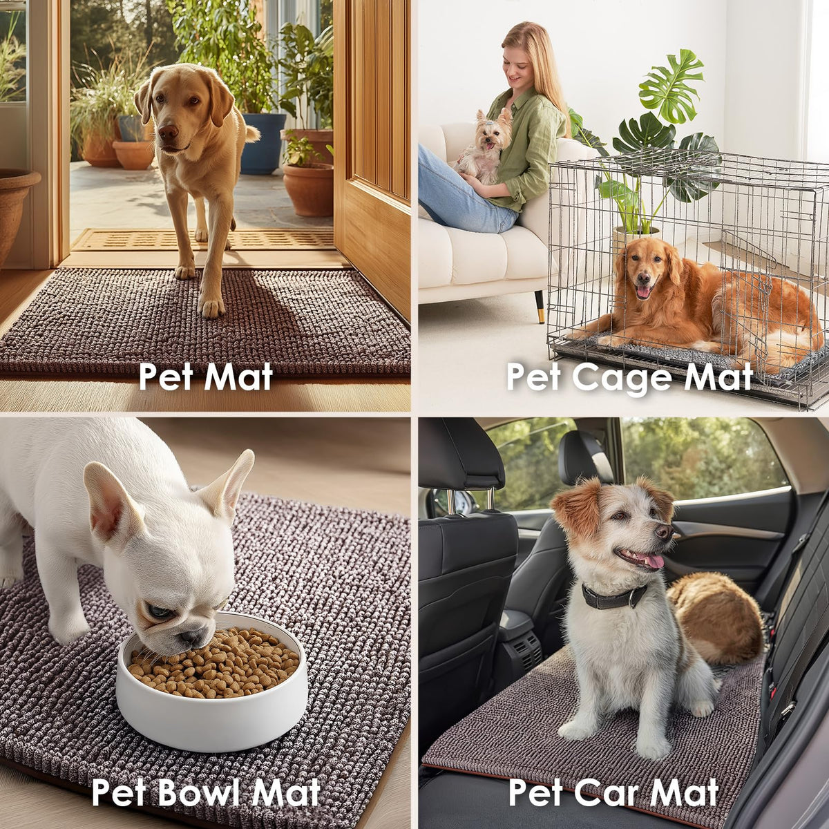 EHEYCIGA Pet Bed Mat in 24x16inch, Brown