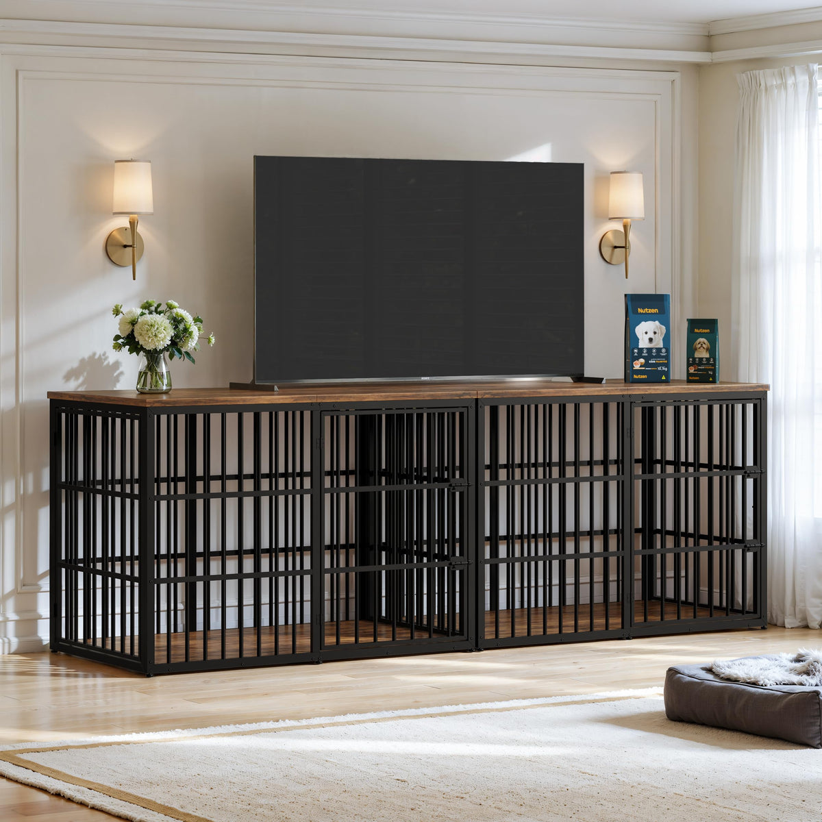 Lyromix Animal Cage in 53.9"L x 31.9"W x 37.2"H, Brown