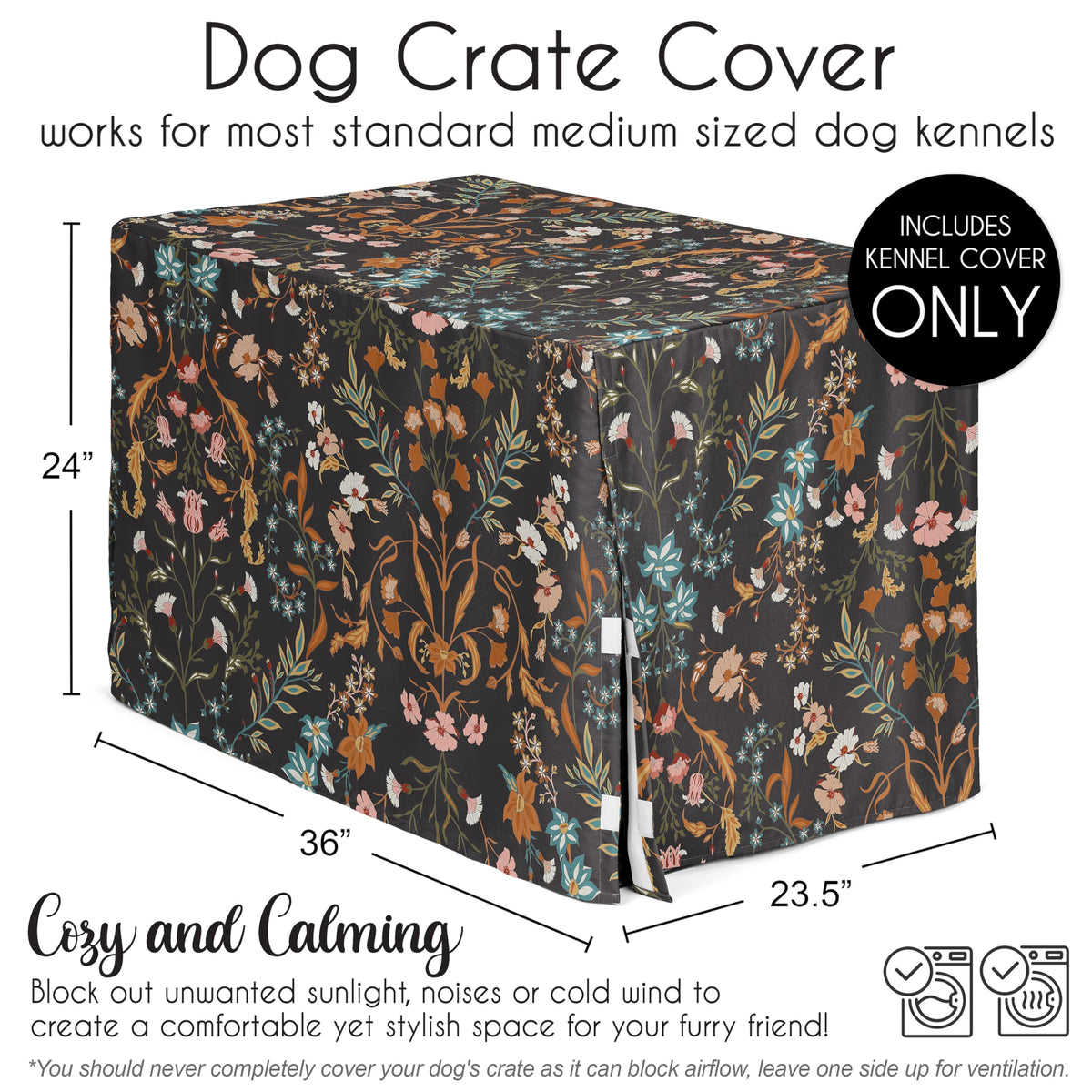 Sweet Jojo Designs Animal Cage in 36in. x 24in. x 23.5in., Wild Flower Black