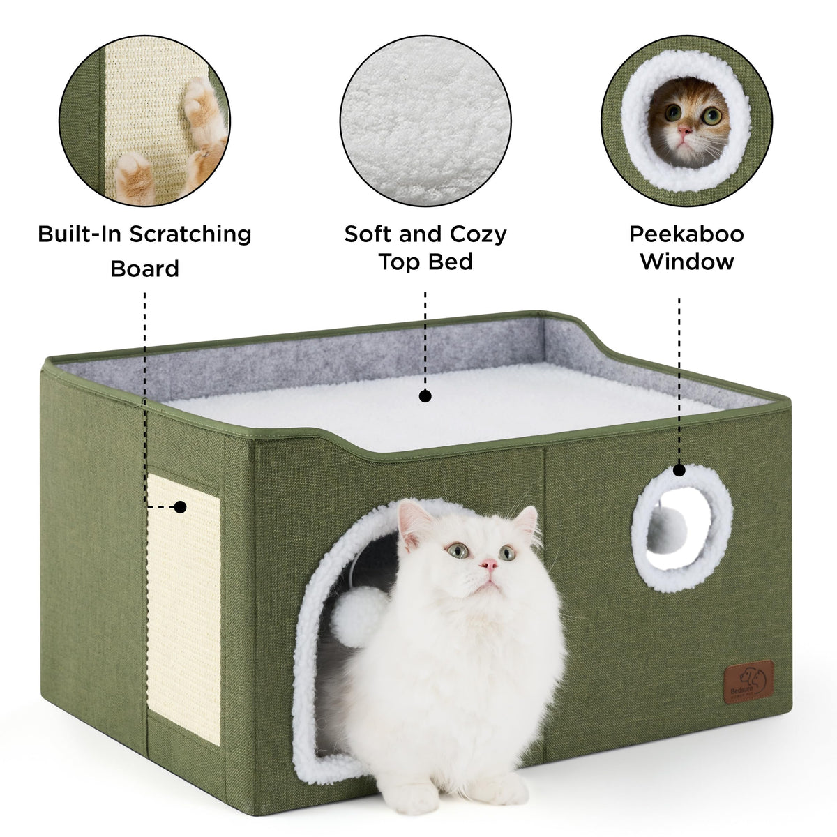 Bedsure Pet Activity Structure in Widen, Loden Green