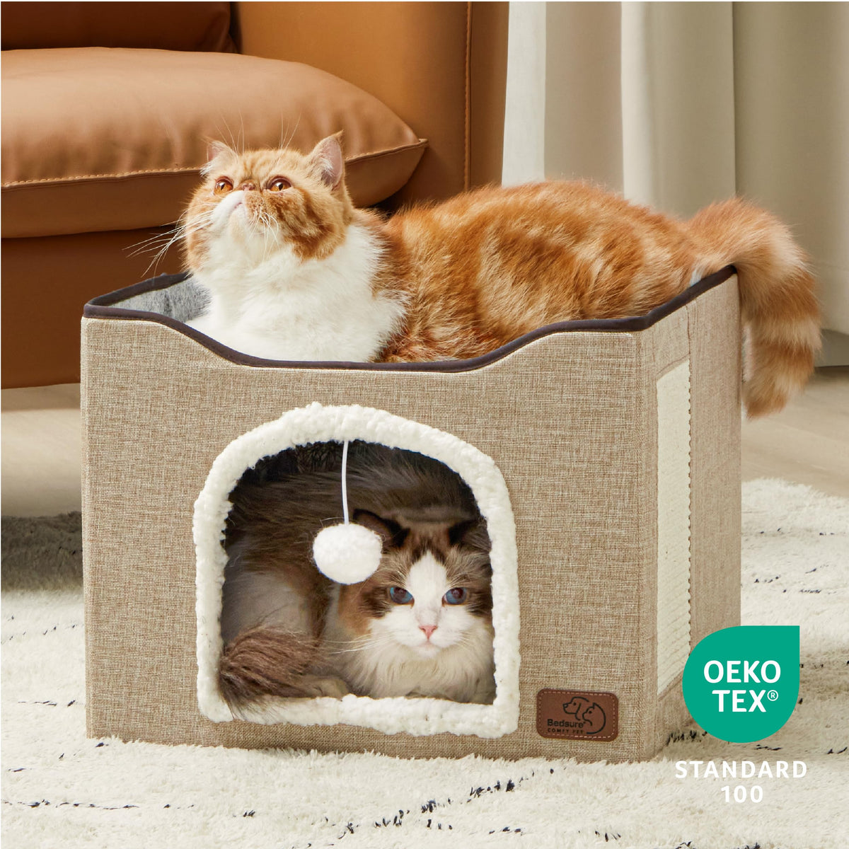 Bedsure Pet Activity Structure in Single, Brown