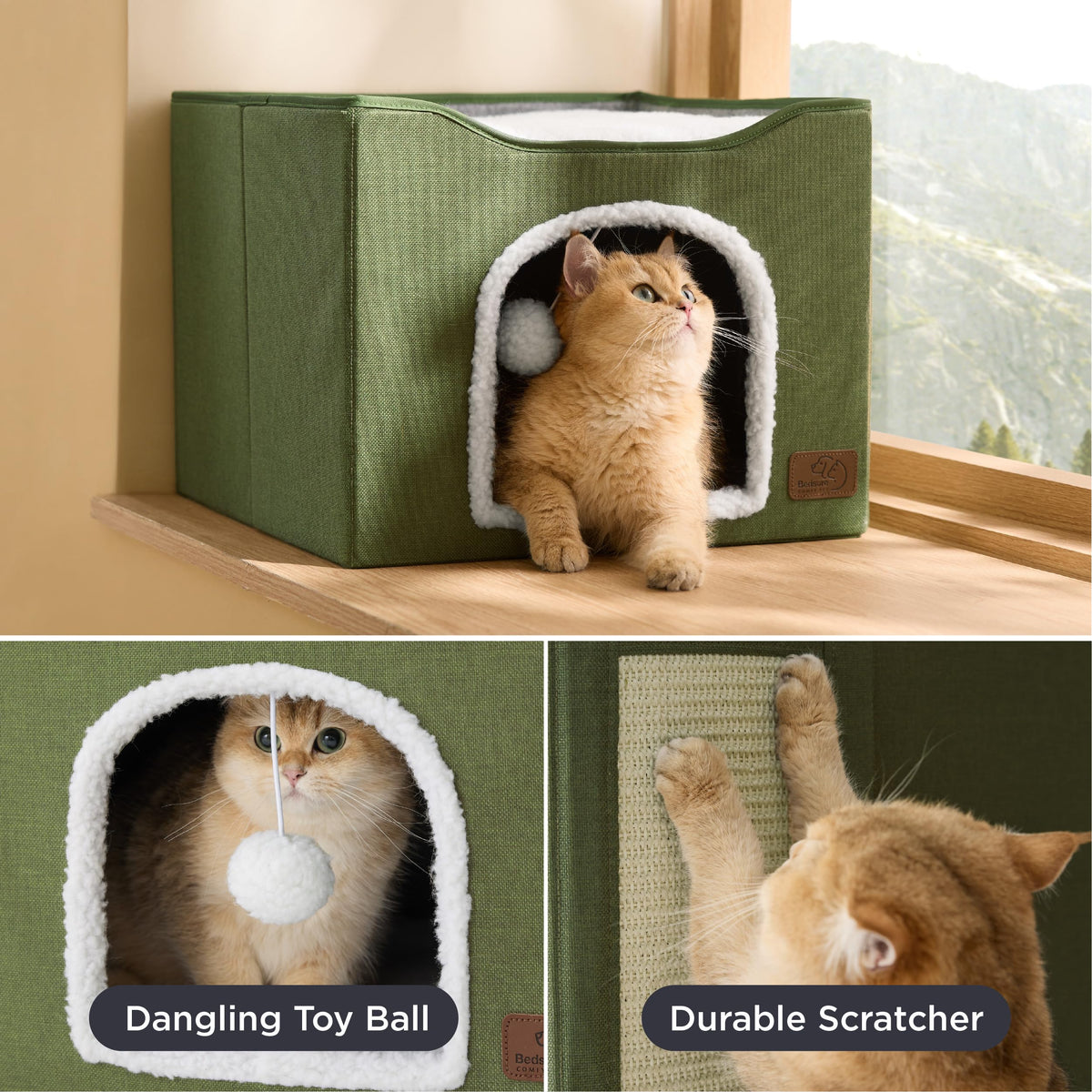 Bedsure Pet Activity Structure in Single, Loden Green